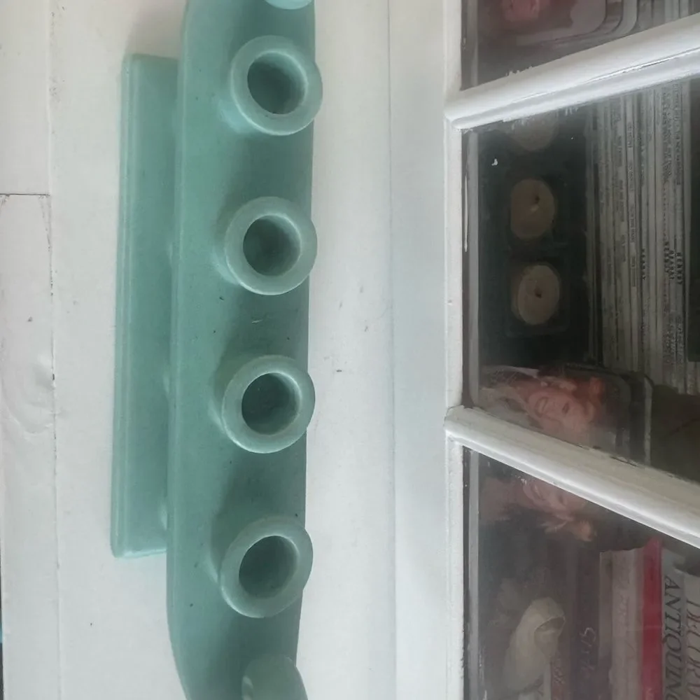 *RARE* VTG Turquoise Rum Rill Pottery Taper Candle Holder